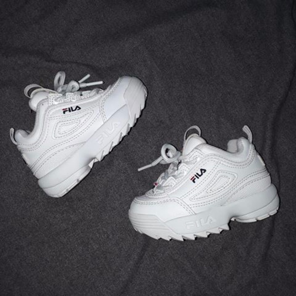 White Disruptor Fila toddler